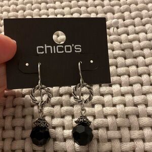 0034-Chico's Black and Silver Earrings